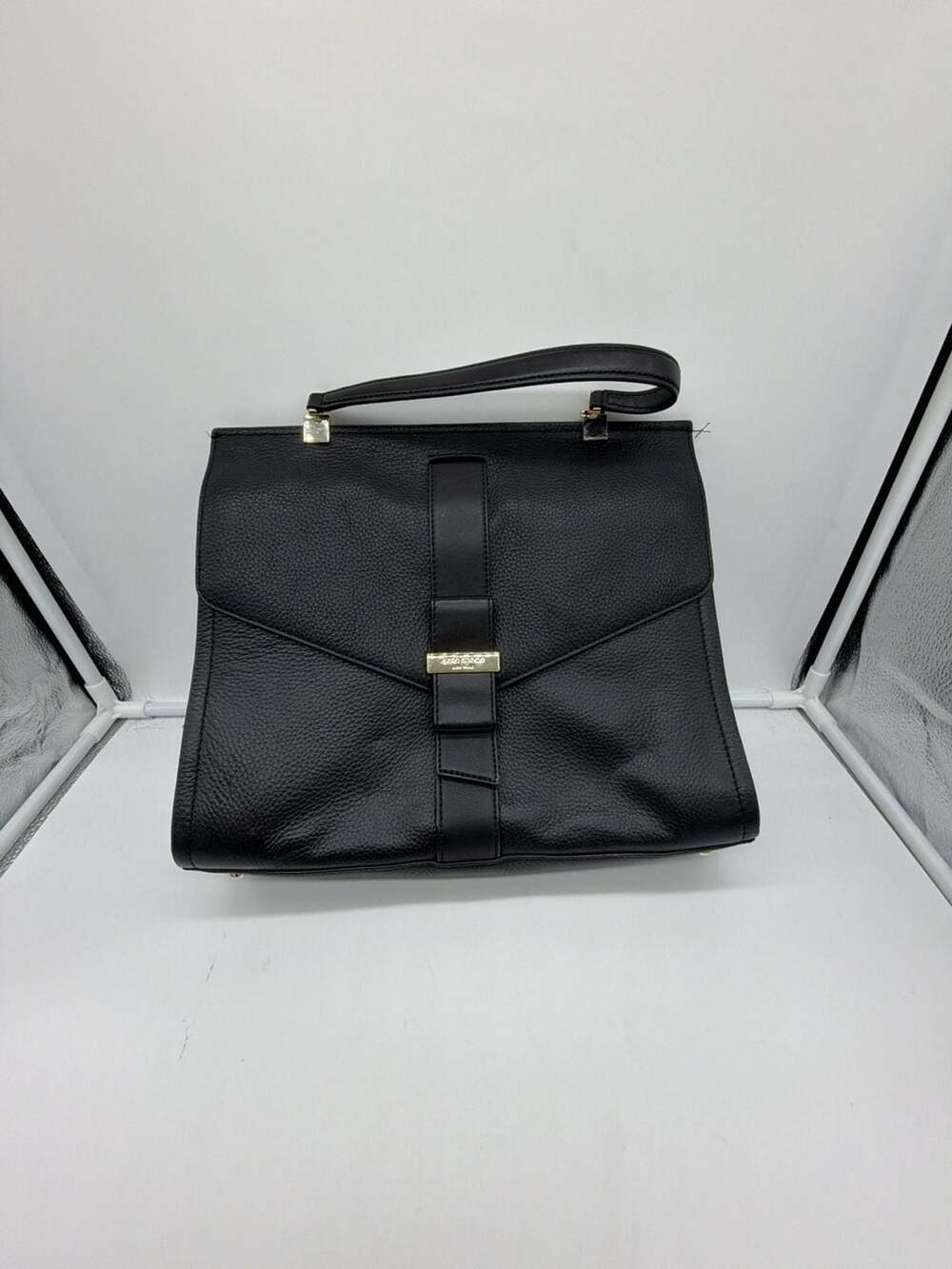 Kate Spade New York Black Pebbled Leather Top Handle Bag ( AS IS )